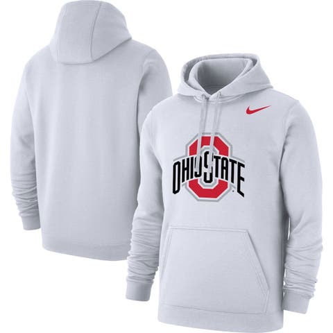 Men's Nike White Ohio State Buckeyes Logo Club Pullover Hoodie