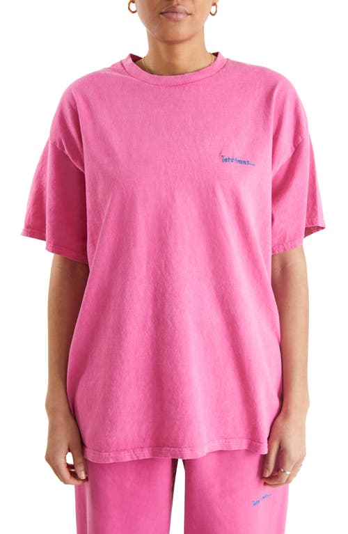 iets frans Gender Inclusive Oversized T-Shirt in Pink Peacock