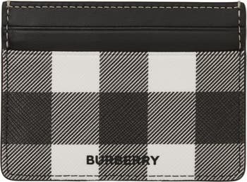 Burberry Kier Check E-Canvas & Leather Card Case