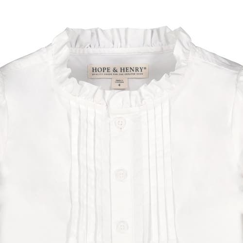 Hope & Henry Baby Girls' Organic Pintuck Button Down Blouse, Infant In White