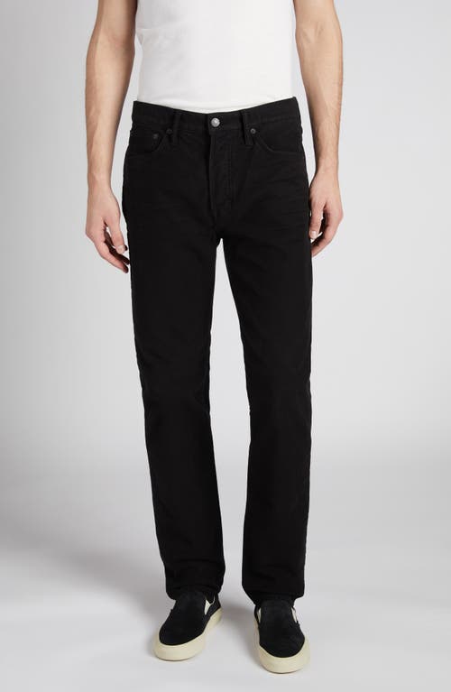 Shop Tom Ford Moleskin Slim Fit Five-pocket Pants In Black