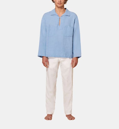 Vilebrequin Men's Linen Mineral Dye Shirt in Source at Nordstrom