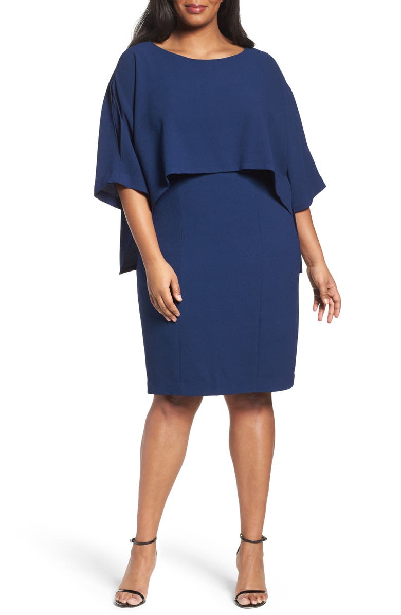 Adrianna Papell Popover Sheath Dress (Plus Size) | Nordstrom