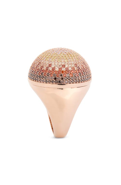 Suzy Levian Cubic Zirconia Domed Ring In Brown