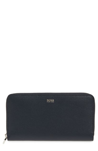 Hugo Boss Taylor Leather Wallet In Dark Blue