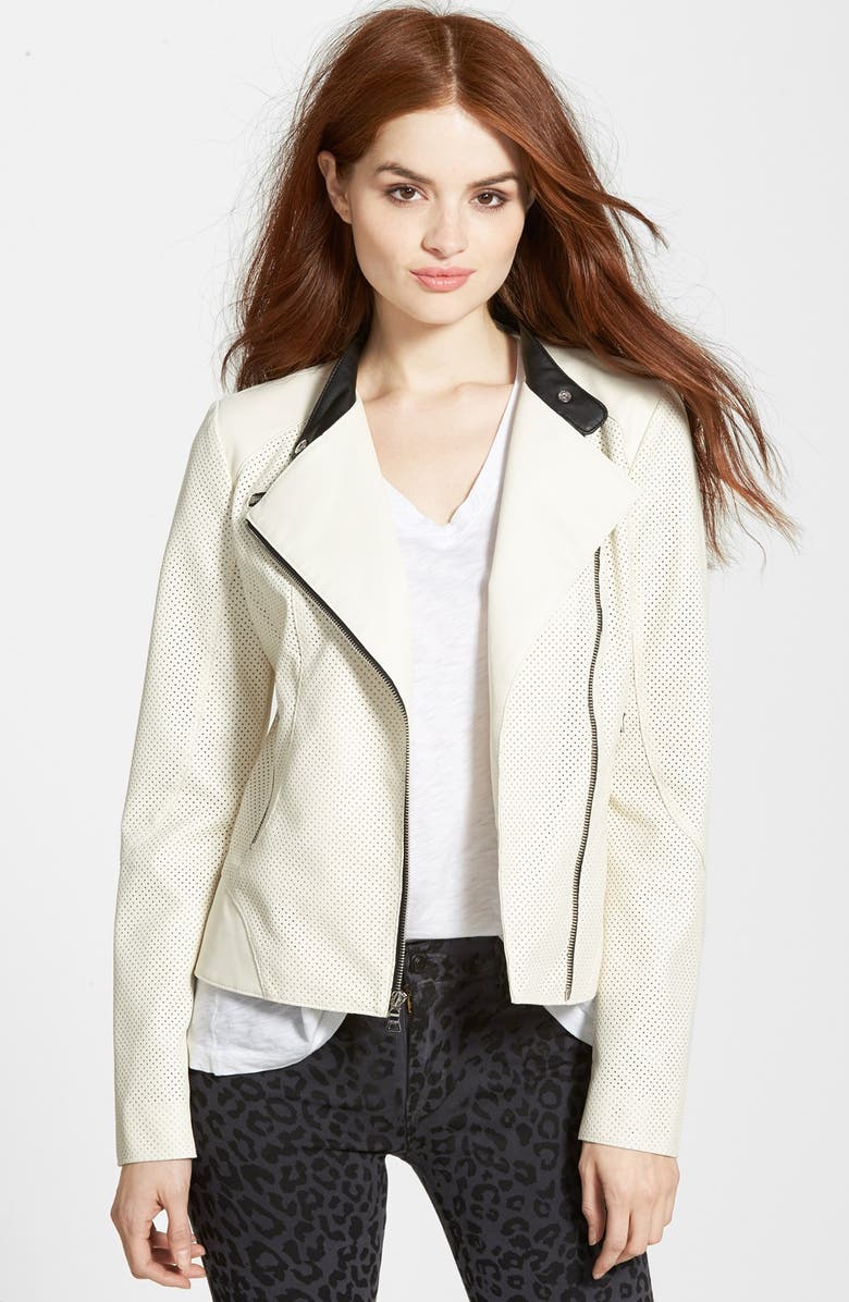 GUESS Perforated Faux Leather Moto Jacket | Nordstrom