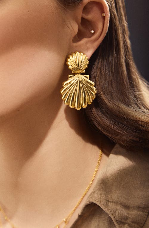 Shop Baublebar Out Of This Shell Earrings In Gold