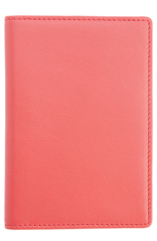 ROYCE New York Personalized RFID Leather Card Case in Red- Silver Foil 