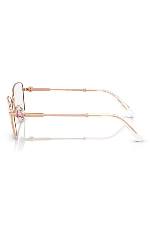 Swarovski 53mm Cat Eye Optical Glasses In Rose Gold
