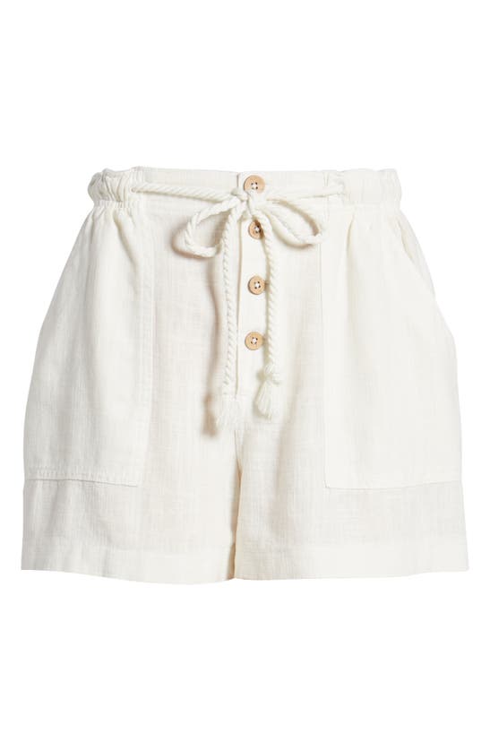 Shop Free People Westmoreland Linen Blend Drawstring Shorts In Ivory