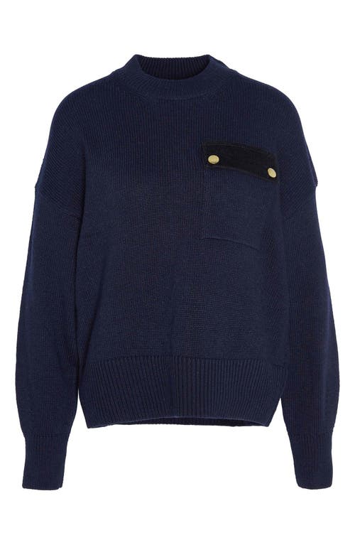 Shop Barbour Reighton Crewneck Sweater In Navy Blue