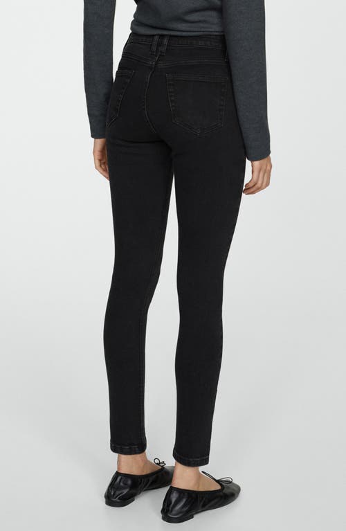 Shop Mango Newisa Skinny Jeans In Black Denim