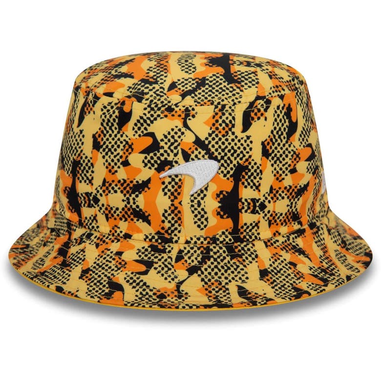 Shop New Era Gold Mclaren F1 Team Camo Print Bucket Hat