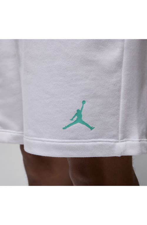 Shop Jordan Mvp Sweat Shorts In White/emerald Rise