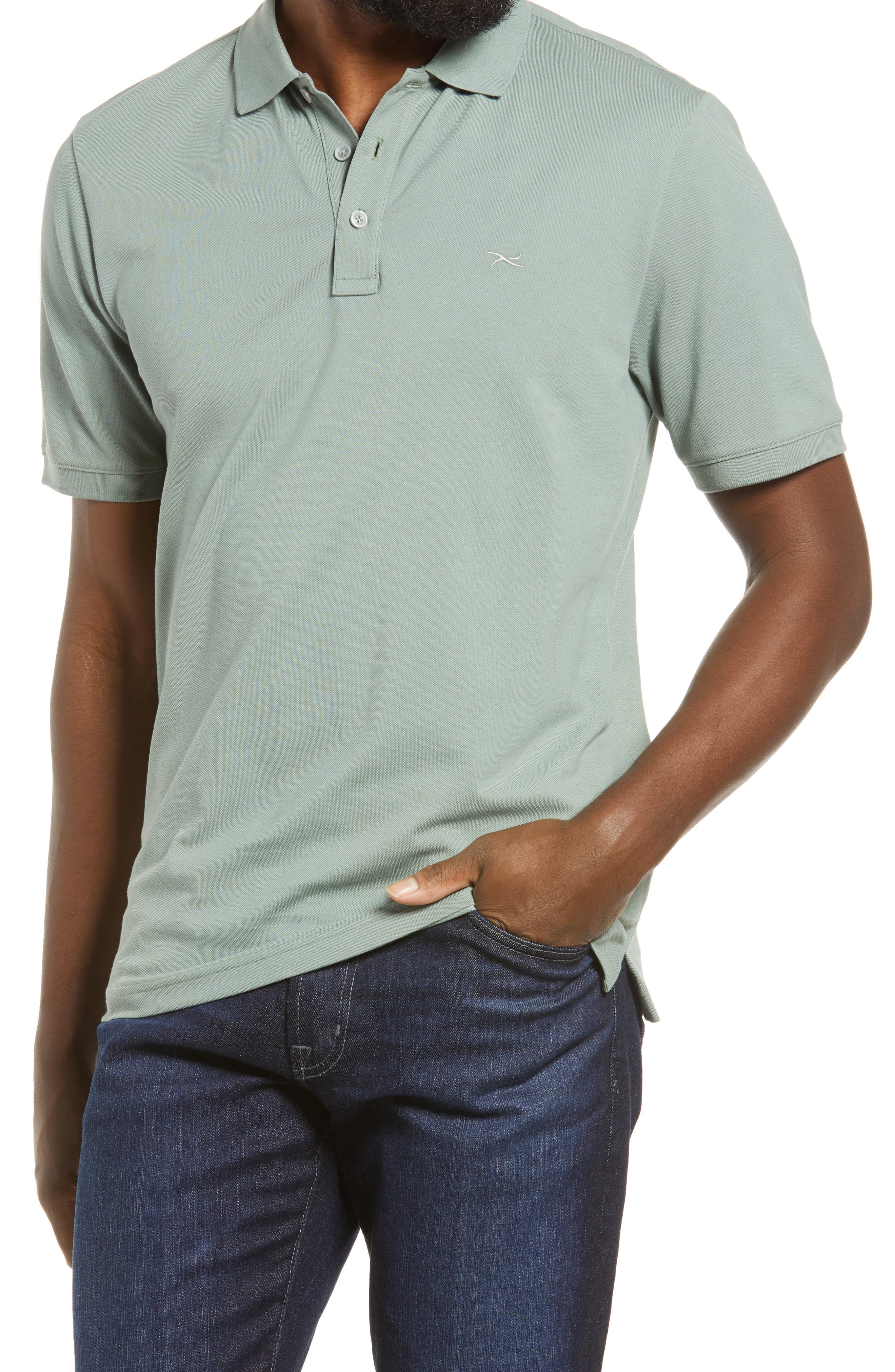 stretch cotton polo shirt
