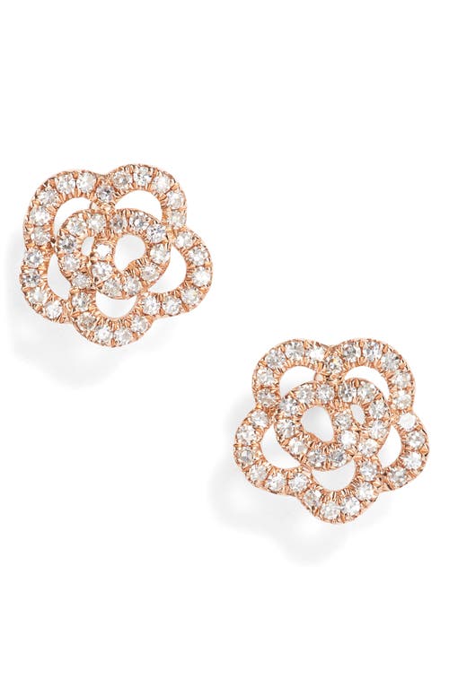 EF Collection Rose Diamond Stud Earrings in Rose Gold at Nordstrom