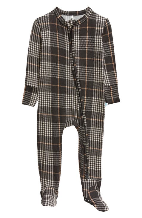 Sanders Plaid Fitted One-Piece Footie Pajamas (Baby)