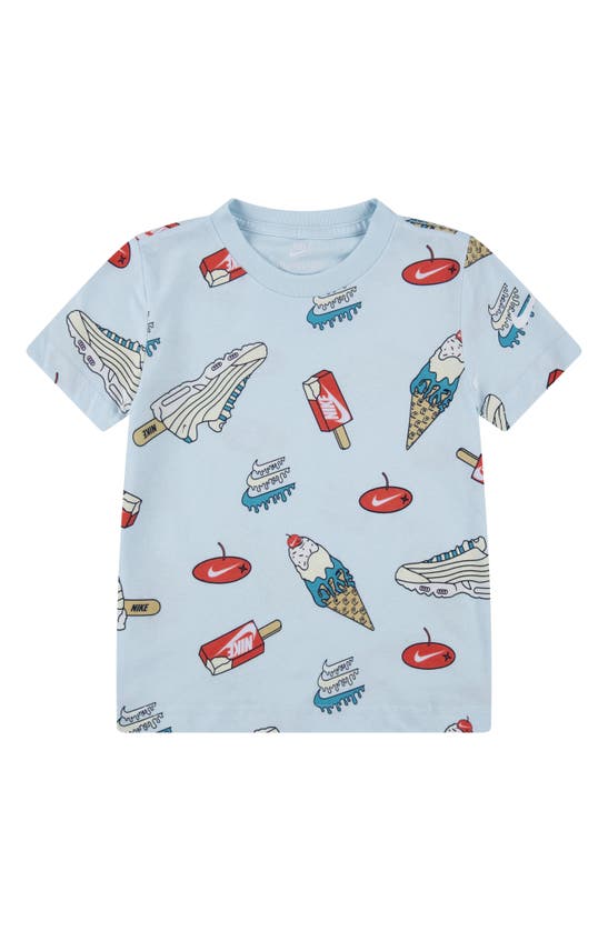 Shop Nike Kids' Food Print T-shirt In Glacier Blue