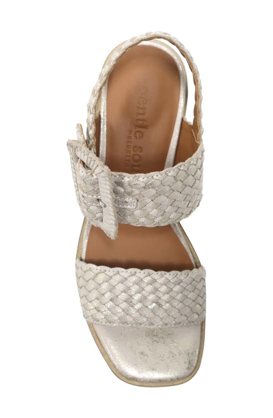 Shop Gentle Souls By Kenneth Cole Madylyn Slingback Sandal In Ice Metallic Leather
