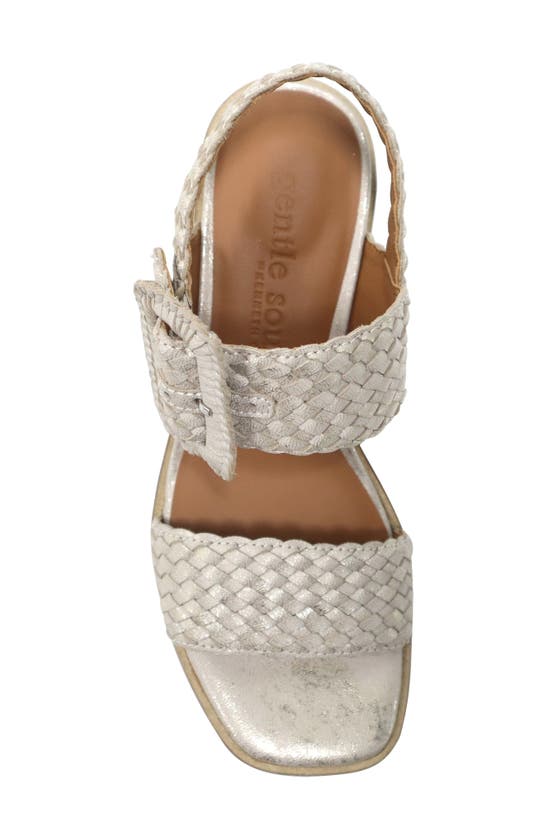 Shop Gentle Souls By Kenneth Cole Gentle Souls Madylyn Slingback Sandal In Ice Metallic Leather