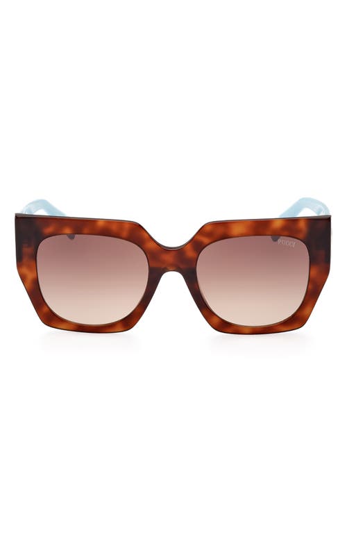 52mm Square Sunglasses in Blonde Havana/Gradient Brown