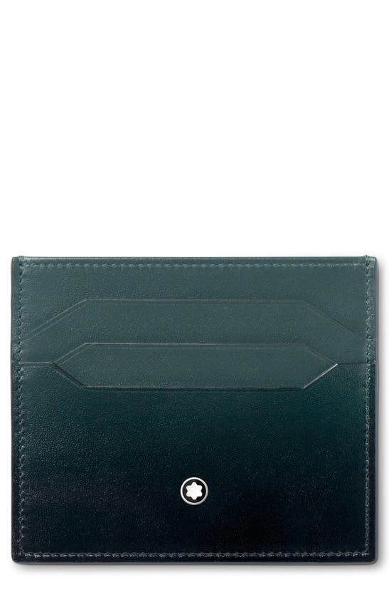 Shop Montblanc Meisterstück Leather Card Case In British Green