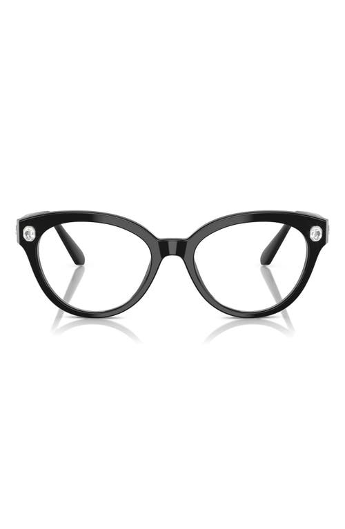 Swarovski 54mm Round Optical Glasses In Black