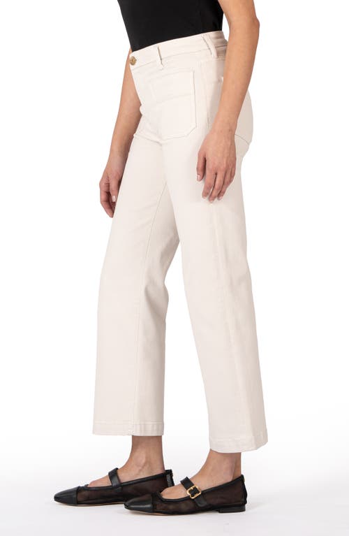 Shop Kut From The Kloth Patch Pocket High Waist Ankle Flare Jeans In Ecru