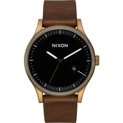 Nixon Station Leather Strap Watch, 41Mm