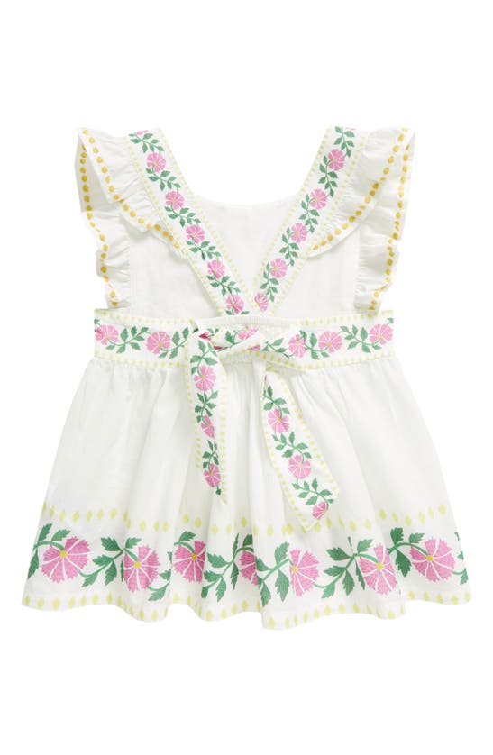 Shop Mini Boden Kids' Bow Back Top In Vanilla Pod Floral