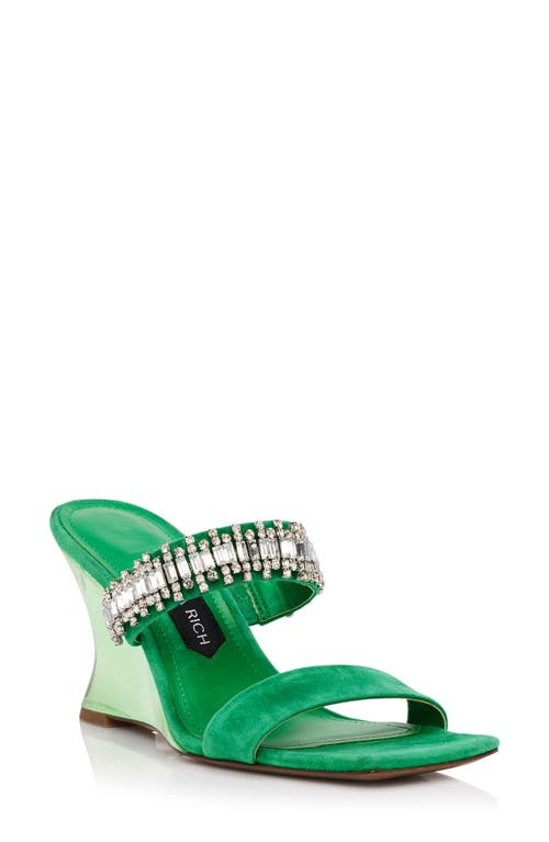 Gem Wedge Sandal in Green