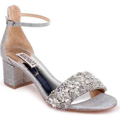 Badgley Mischka Liz Ankle Strap Sandal- Metallic