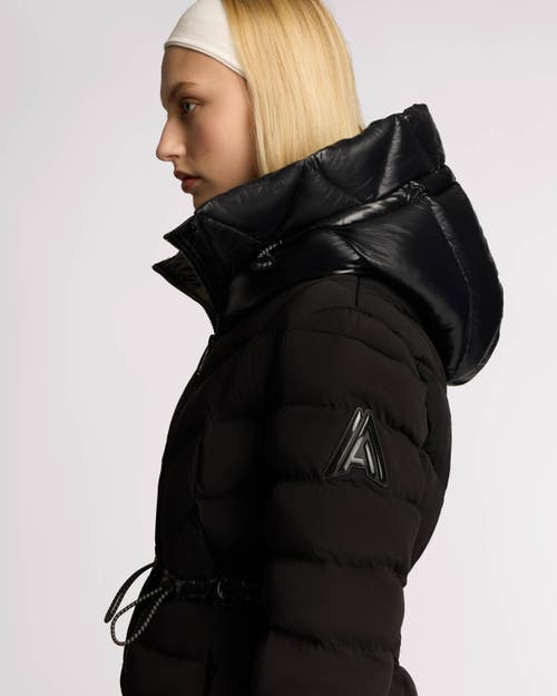 Alpenhaus Everlong Lightweight Herringbone Quilted Puffer With Lustre Detailing In Black