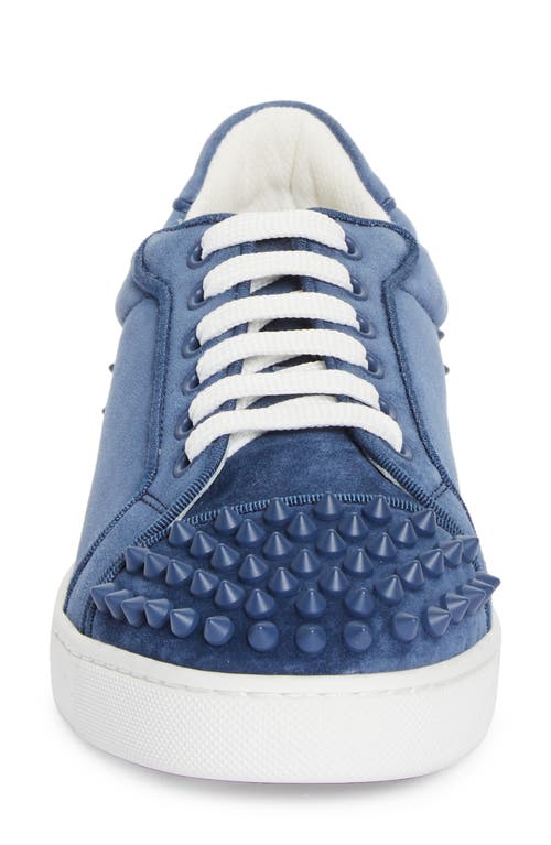 Shop Christian Louboutin Vieira 2 Orlato Low Top Suede Sneaker In Denim/denim Mat