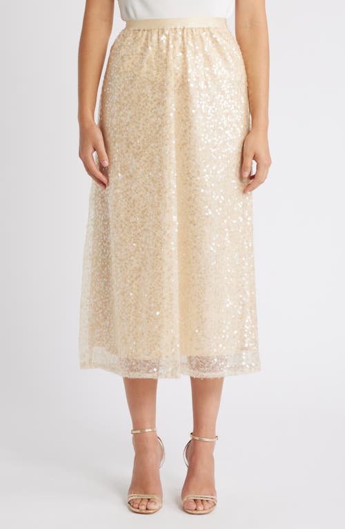 Shop Sam Edelman Gracie Sequin Midi Skirt In Crystal