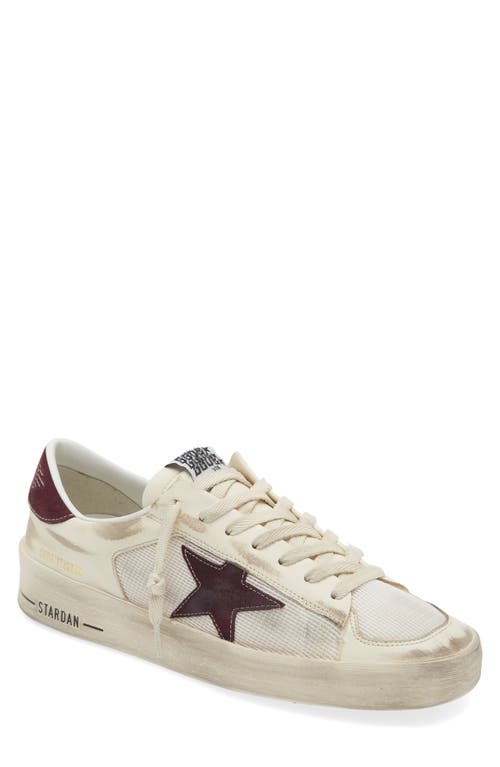 Shop Golden Goose Stardan Sneaker In White/white Ecru/wine