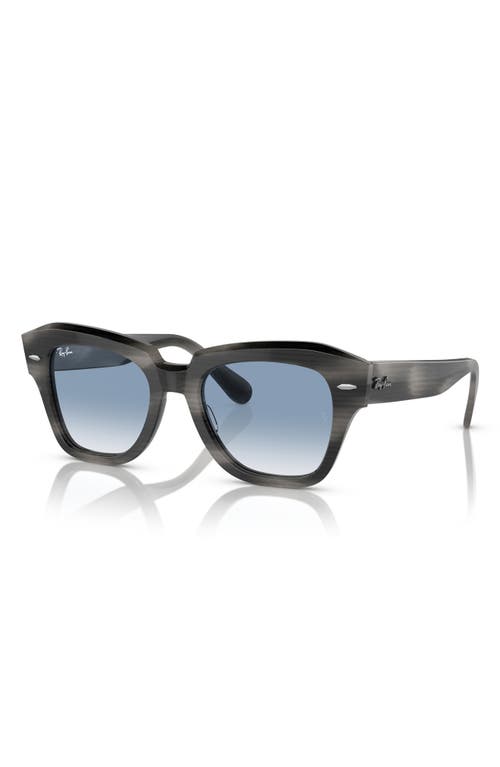 Shop Ray Ban Ray-ban State Street 49mm Gradient Square Sunglasses In Striped Gray/gradient Blue