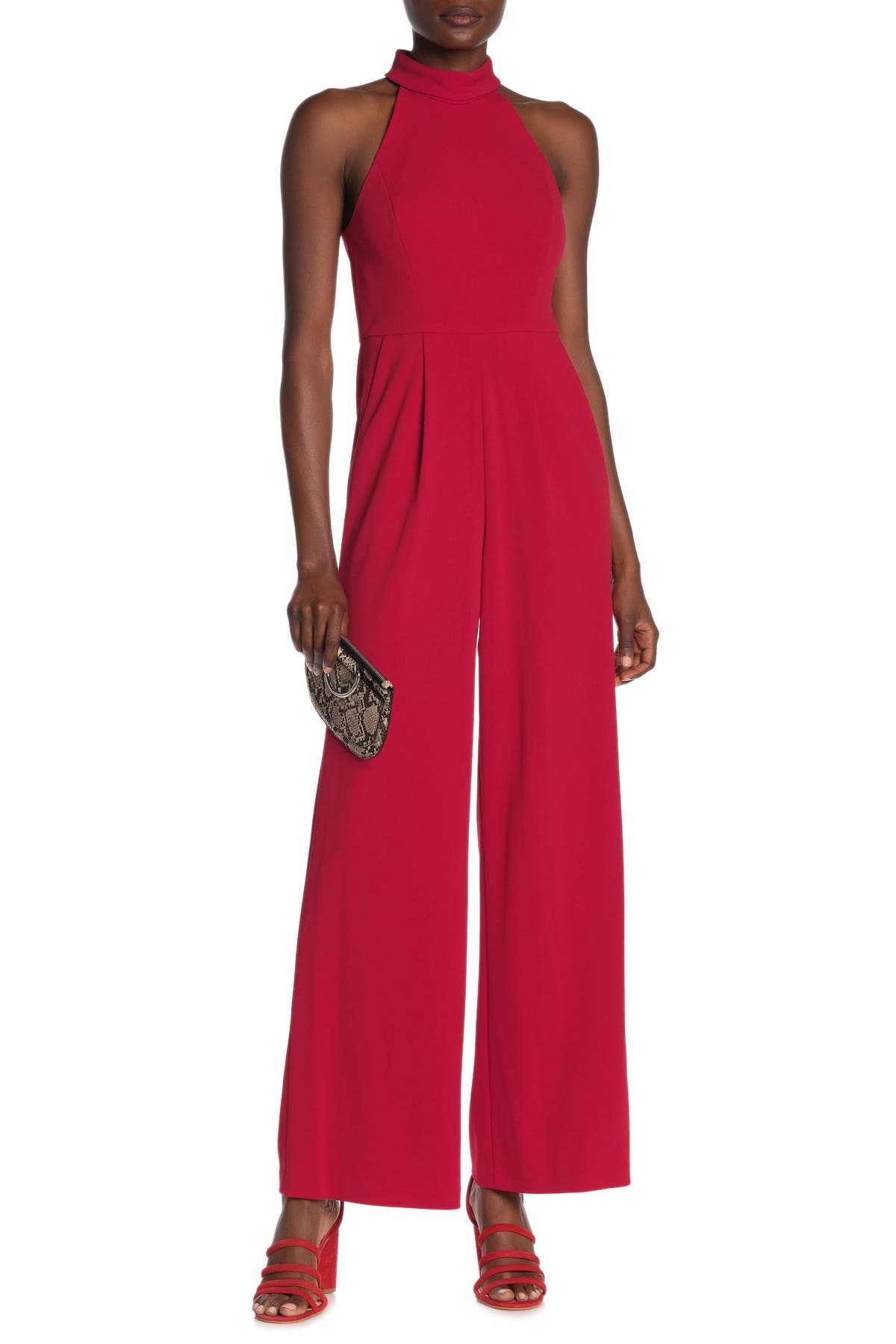 red calvin klein jumpsuit