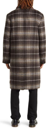 Morgan Plaid Wool Blend Overcoat