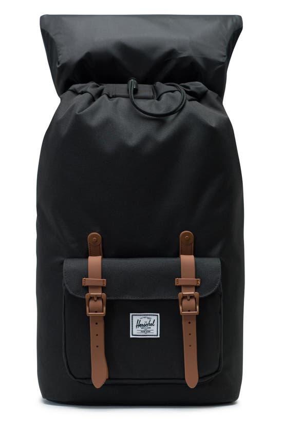 Shop Herschel Supply Co . Little America Backpack In Black/saddle Brown
