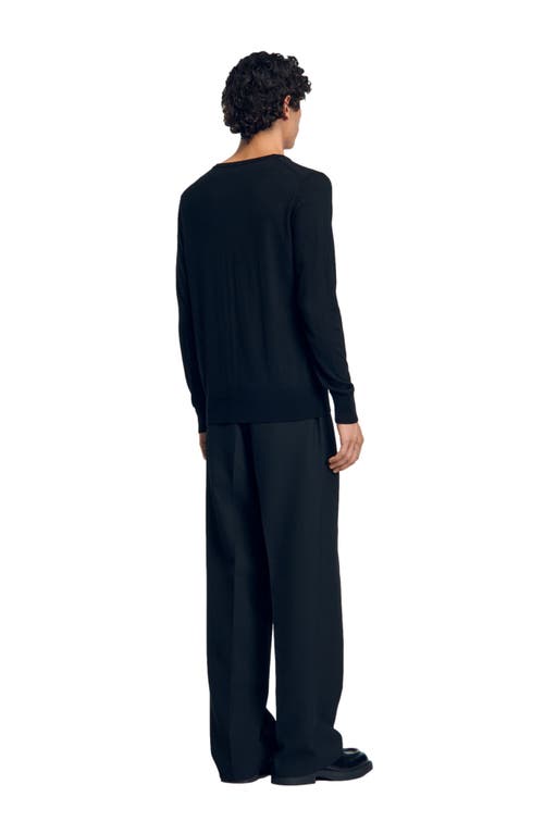 Shop Sandro Fine Knit Sweater In Black