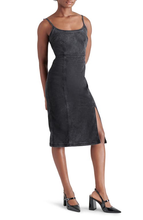 Shop Steve Madden Giselle Denim Dress In Washed Black