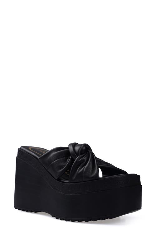 Kornelia Platform Wedge Slide Sandal in Blklt