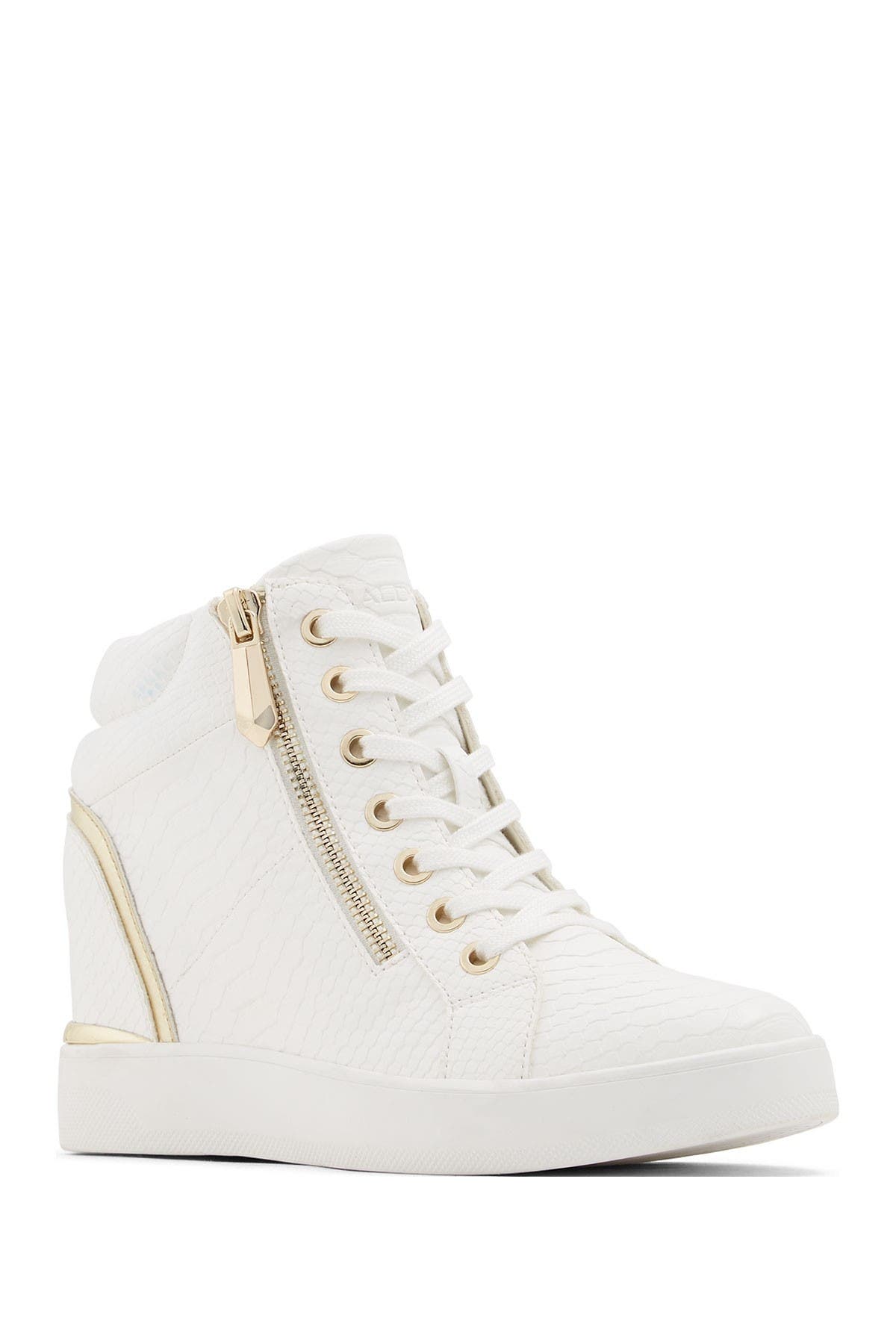 aldo white wedge sneakers