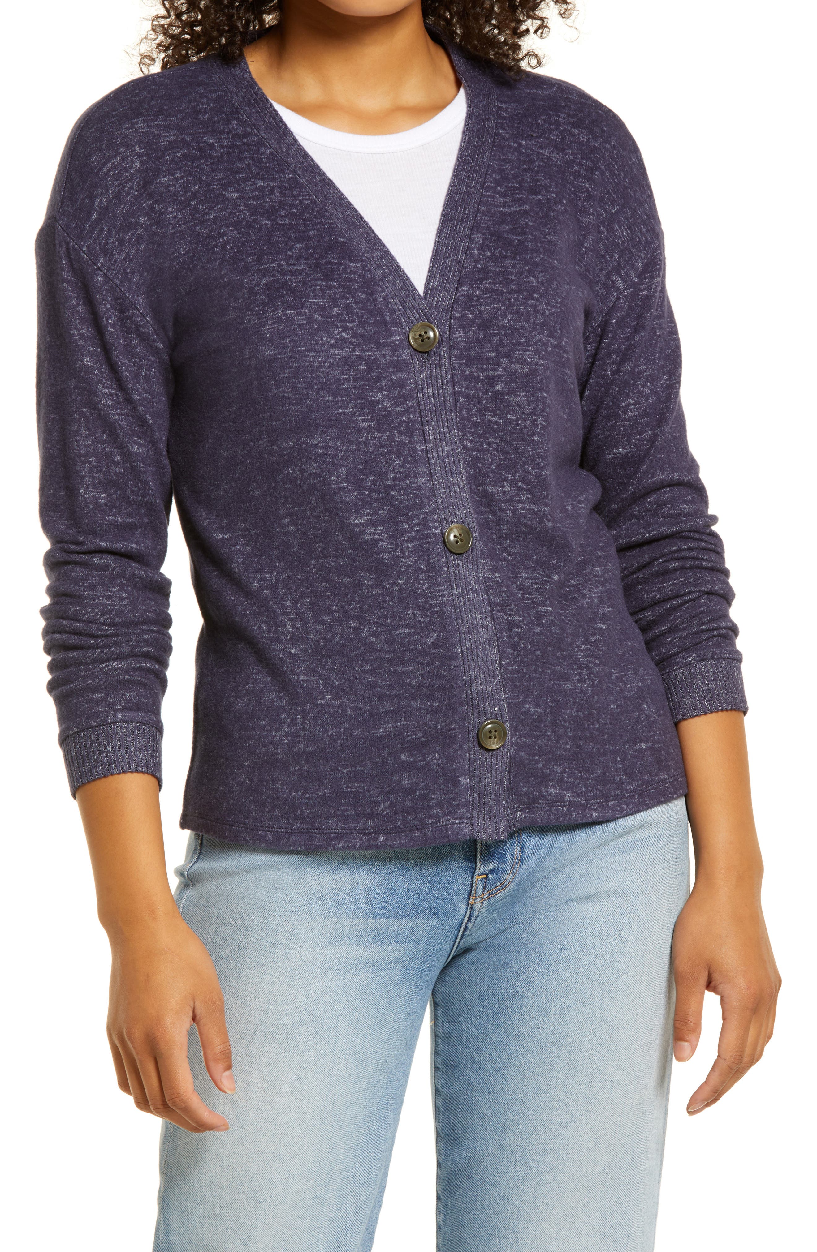bobeau button cardigan