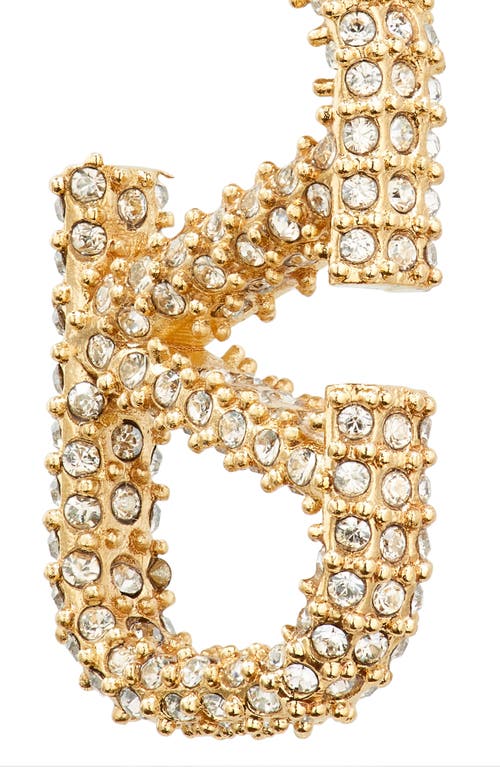 Valentino Garavani Vlogo Crystal Drop Earrings In Oro 18/crystal Silver Shade