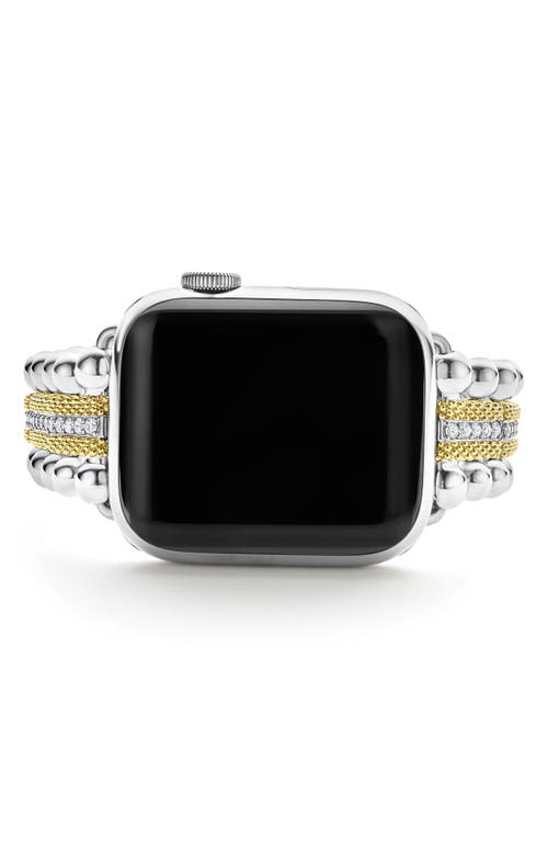 Shop Lagos Smart Caviar Diamond Luxe Apple Watch® Watchband In Gold/silver