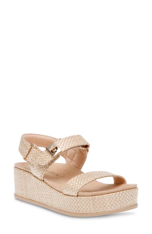 Violette Slingback Platform Wedge Sandal in Natural Raffia