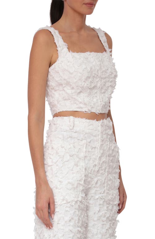 Shop Avec Les Filles Texture Sleeveless Crop Top In White-white