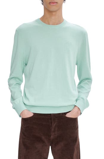 Apc A.p.c. Pull Julio Cotton & Cashmere Crewneck Sweater In Kab Pale Green